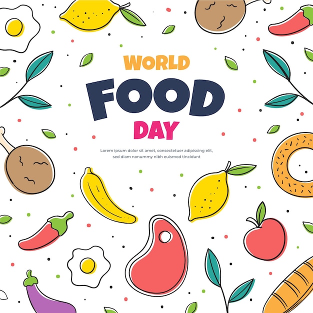 Free vector hand-drawn world food day design