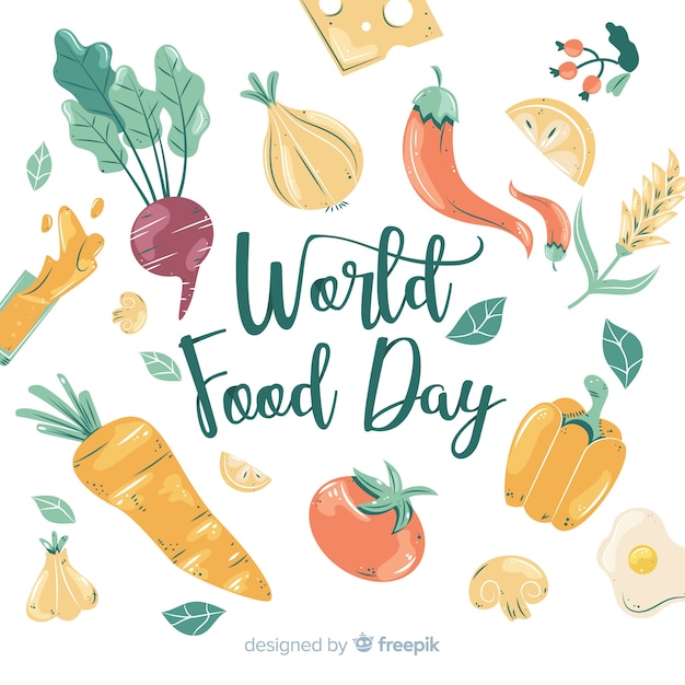 Free vector hand drawn world food day