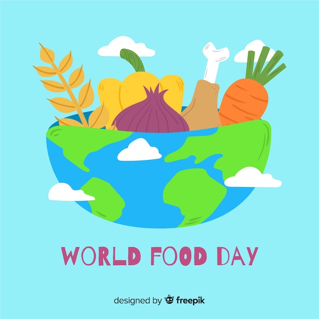 Free vector hand drawn world food day