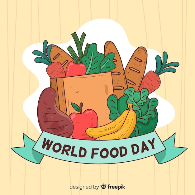 Free vector hand drawn world food day