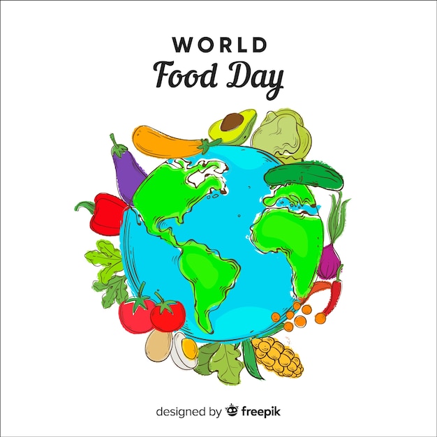 Free vector hand drawn world food day