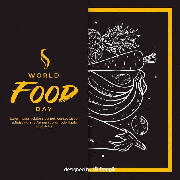 Hand drawn world food day