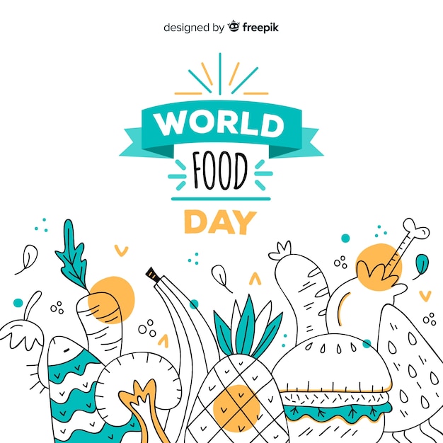 Free vector hand drawn world food day