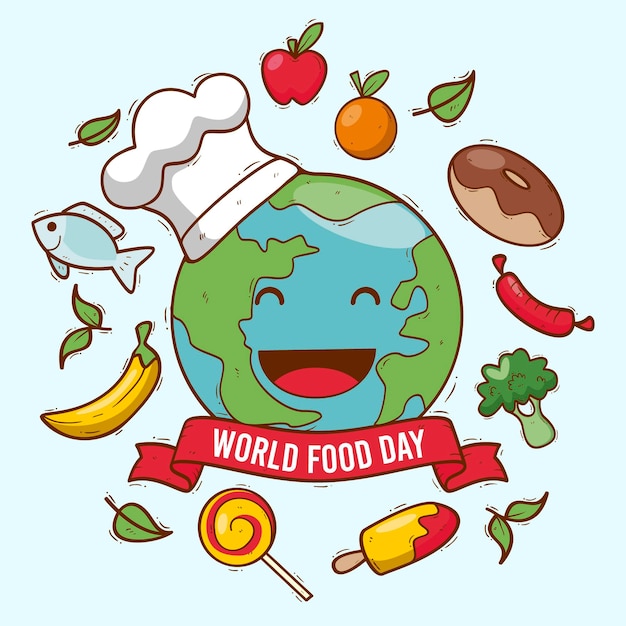 Free vector hand drawn world food day