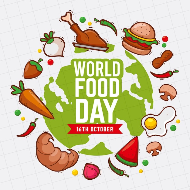 Hand drawn world food day