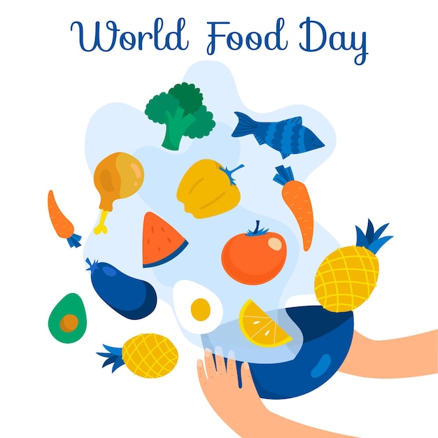 Hand drawn world food day