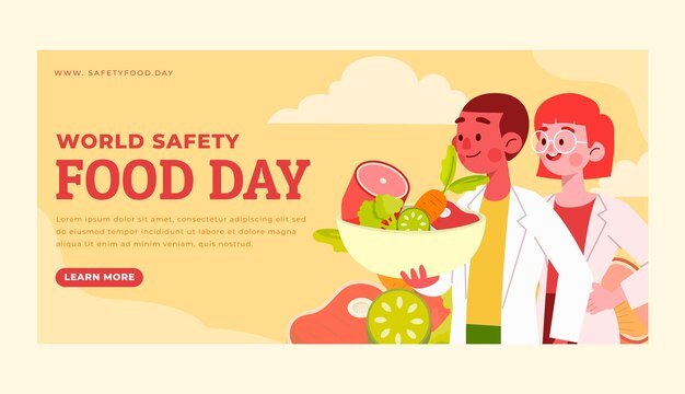 Hand drawn world food safety day banner