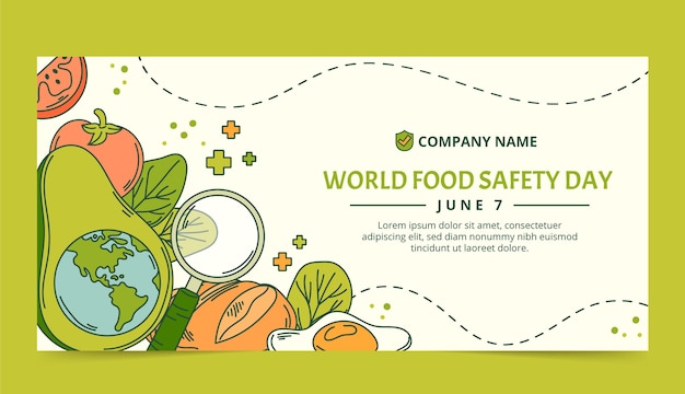 Free vector hand drawn world food safety day banner