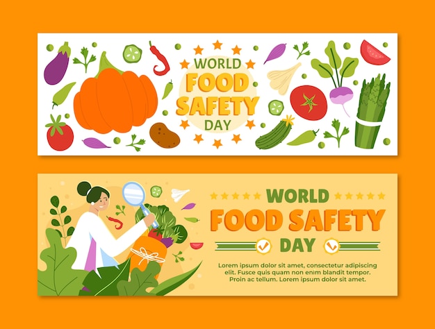 Hand drawn world food safety day banner