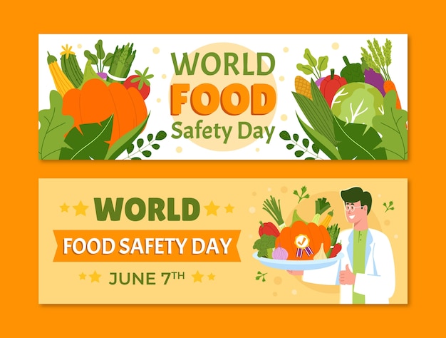 손으로 그린 세계 식품 안전의 날 배너