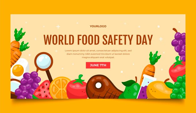 Hand drawn world food safety day banner