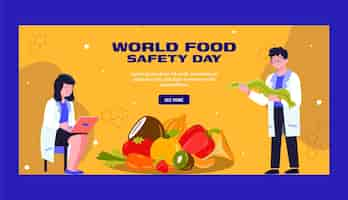 Free vector hand drawn world food safety day horizontal banner template