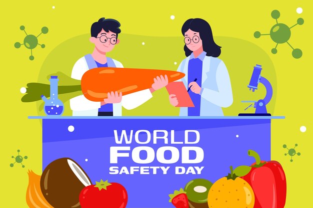 手描きの世界の食品安全の日のイラスト