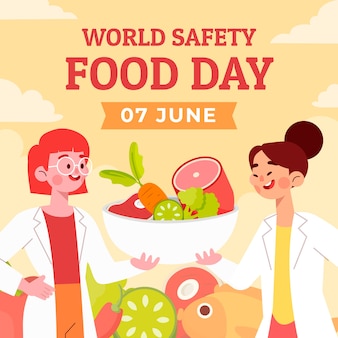 手描きの世界の食品安全の日のイラスト