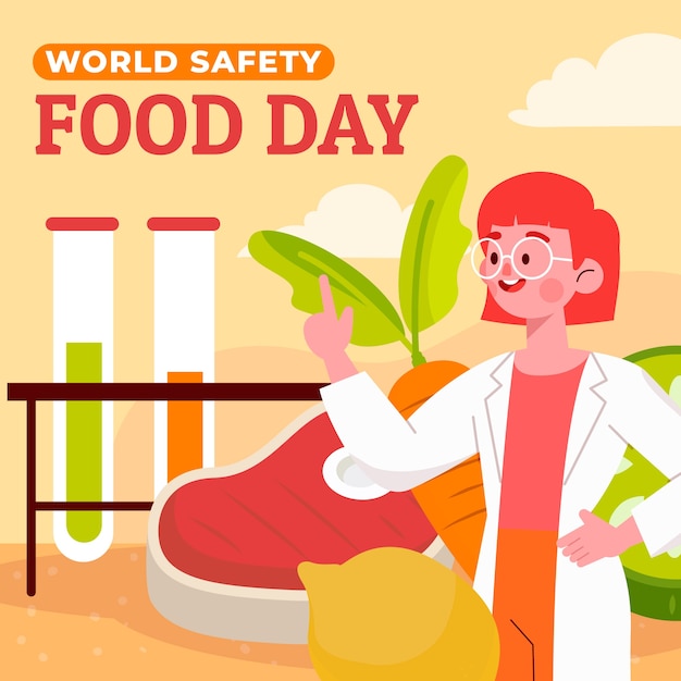 Hand drawn world food safety day illustration