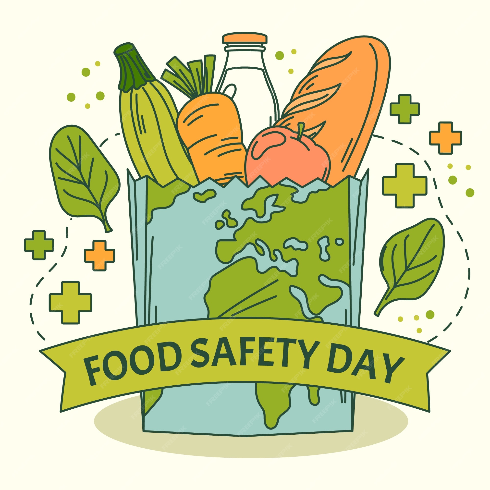 Free Vector  Hand drawn world food safety day illustration