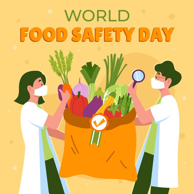 Hand drawn world food safety day illustration