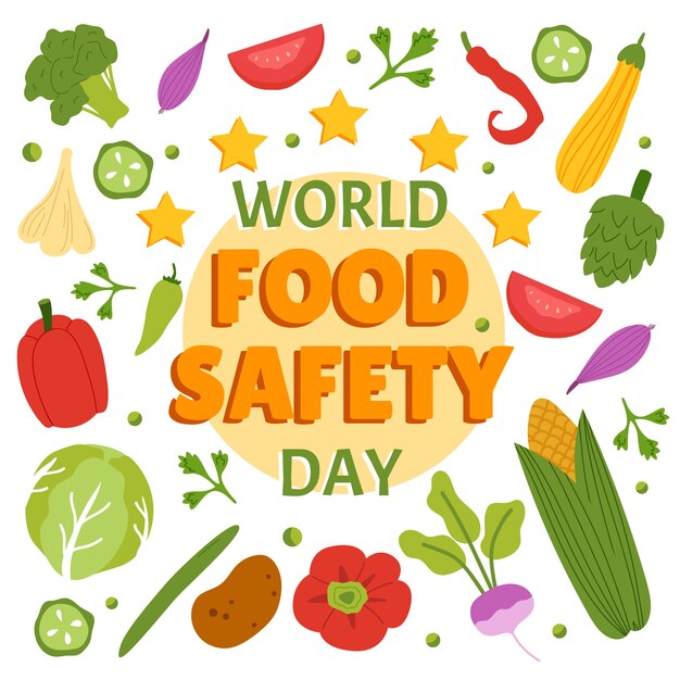 Hand drawn world food safety day illustration