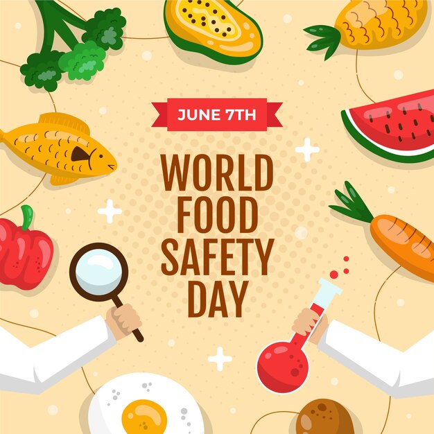 Hand drawn world food safety day illustration