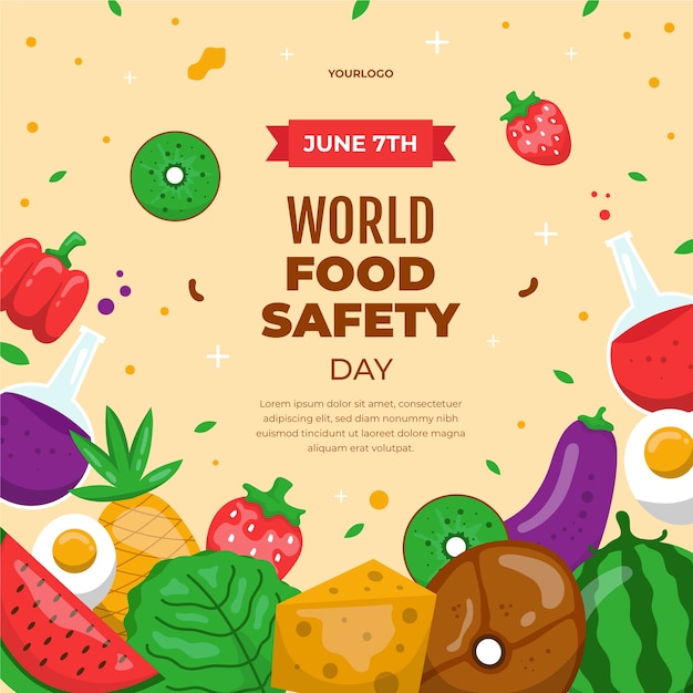 Нарисованная рукой иллюстрация всемирного дня безопасности пищевых продуктов