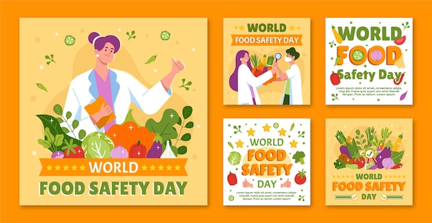 Hand drawn world food safety day instagram post