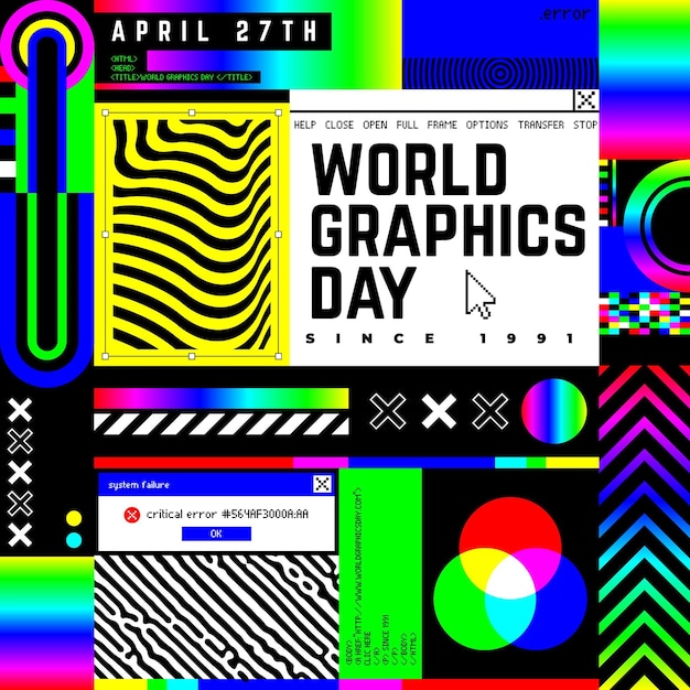 Free vector hand drawn world graphics day illustration