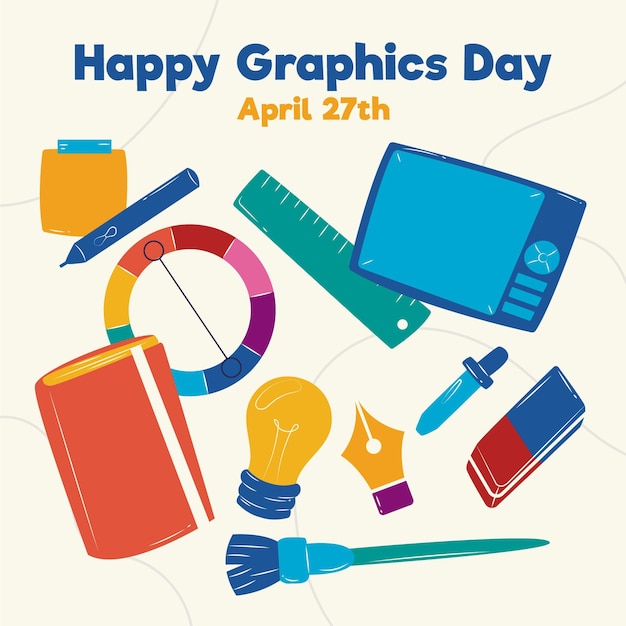 Free vector hand drawn world graphics day illustration