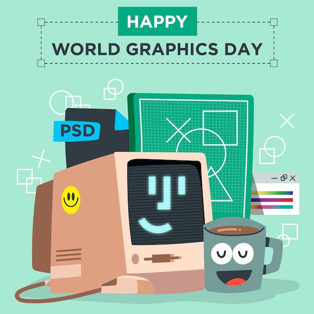 Free vector hand drawn world graphics day illustration