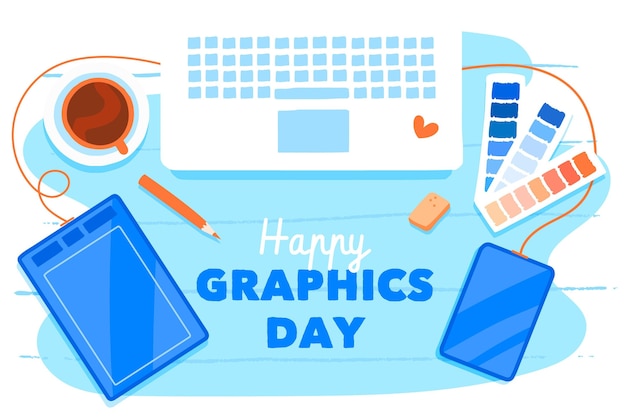 Hand drawn world graphics day illustration