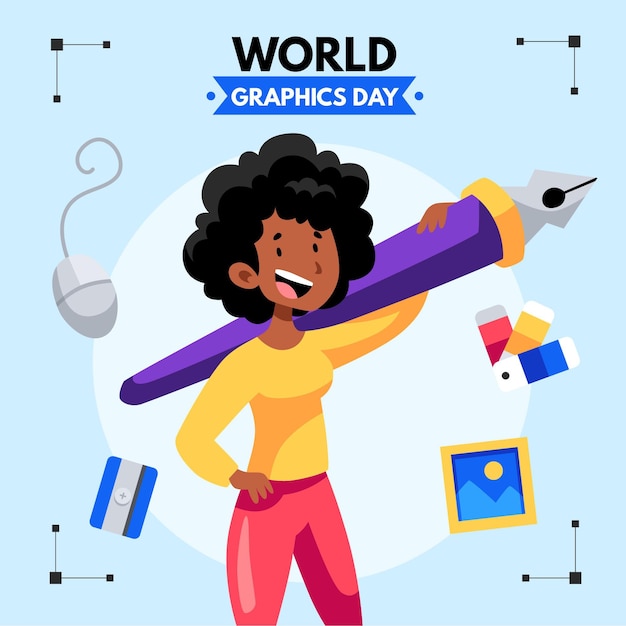 Free vector hand drawn world graphics day illustration