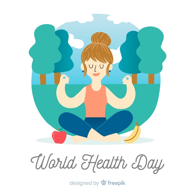 Hand drawn world health day background
