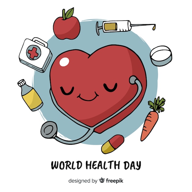 Hand drawn world health day background