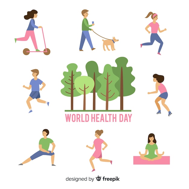 Free vector hand drawn world health day background