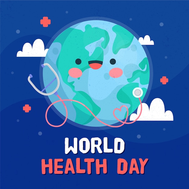 Sfondo di giornata mondiale della salute disegnata a mano