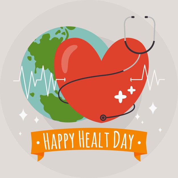 Hand-drawn world health day celebration