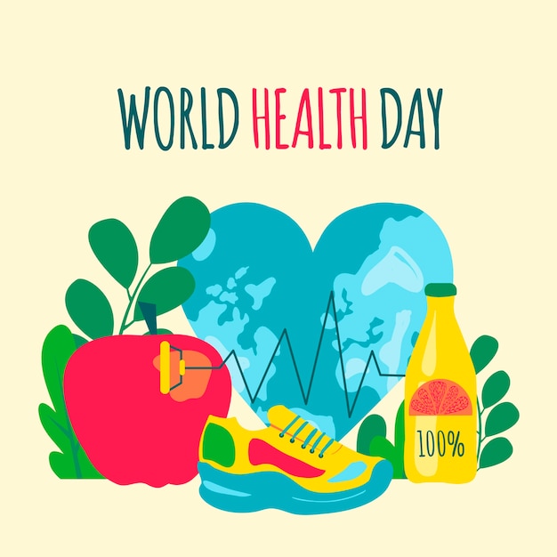 Free vector hand drawn world health day concept