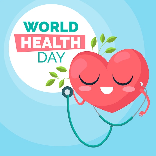 손으로 그린 세계 건강의 날 개념