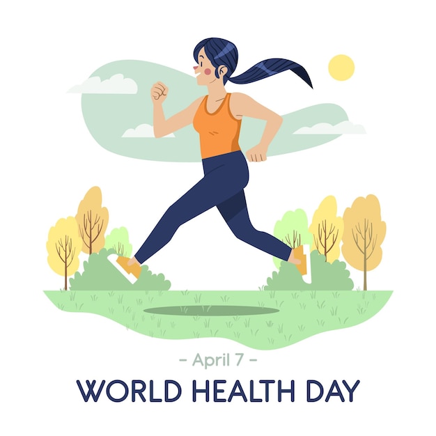 Нарисованная рукой иллюстрация всемирного дня здоровья