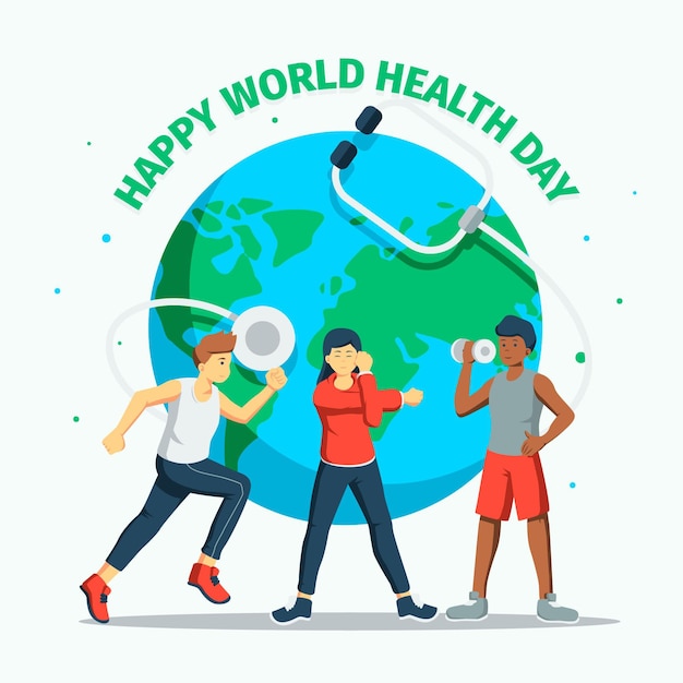 Hand drawn world health day illustration