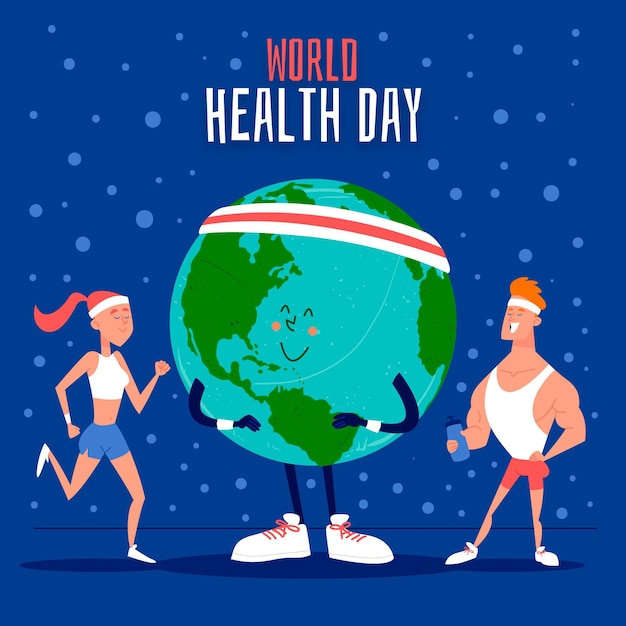 Free vector hand drawn world health day illustration