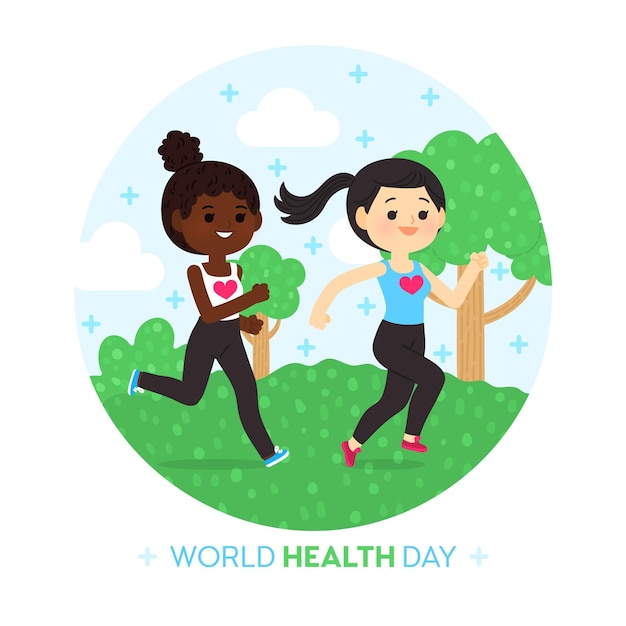 Hand drawn world health day illustration