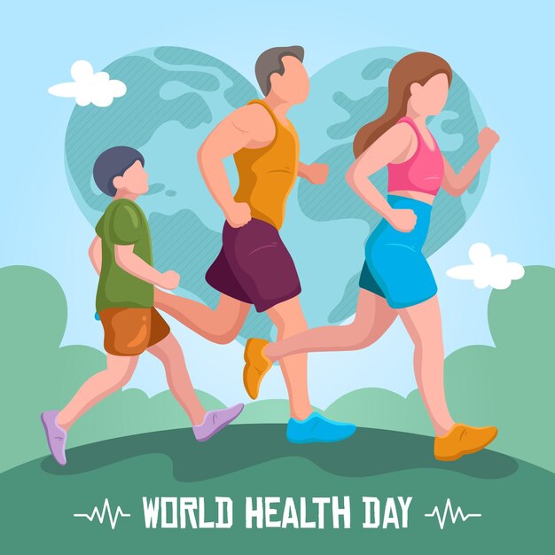 Hand drawn world health day illustration