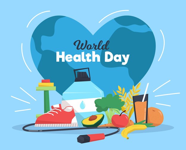 Hand drawn world health day illustration