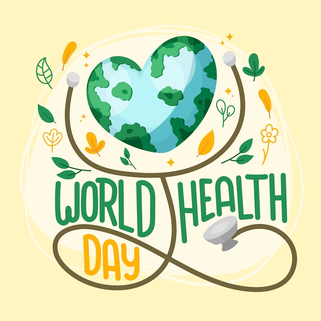 Hand-drawn world health day theme