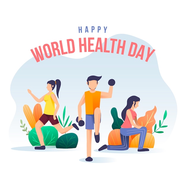 Free vector hand drawn world health day wallpaper