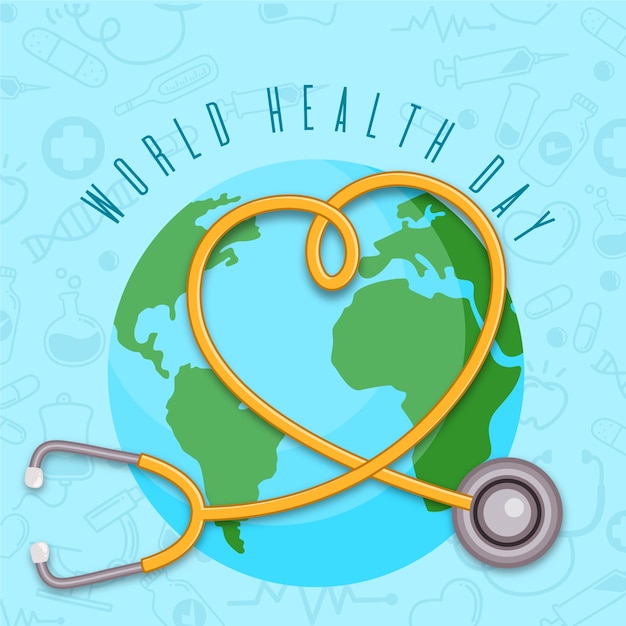 Бесплатное векторное изображение Рисованный всемирный день здоровья