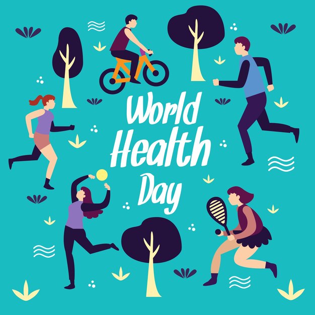 Рисованный Всемирный день здоровья