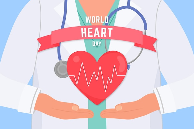 Hand drawn world heart day concept