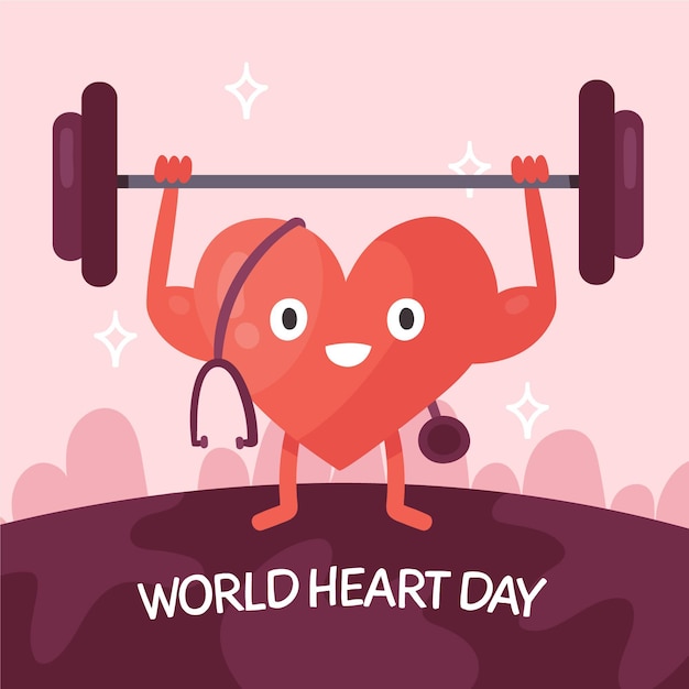 Free vector hand drawn world heart day concept