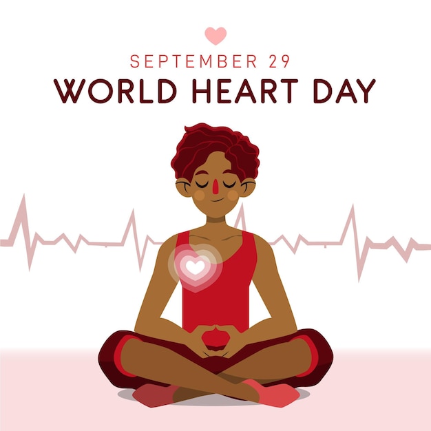 Free vector hand-drawn world heart day theme